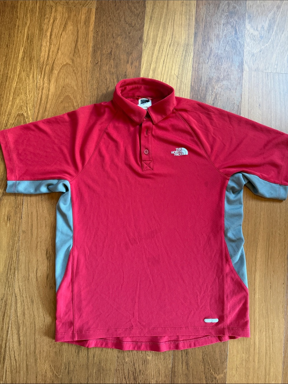 The North Face Red Polo with Gray Side Panels